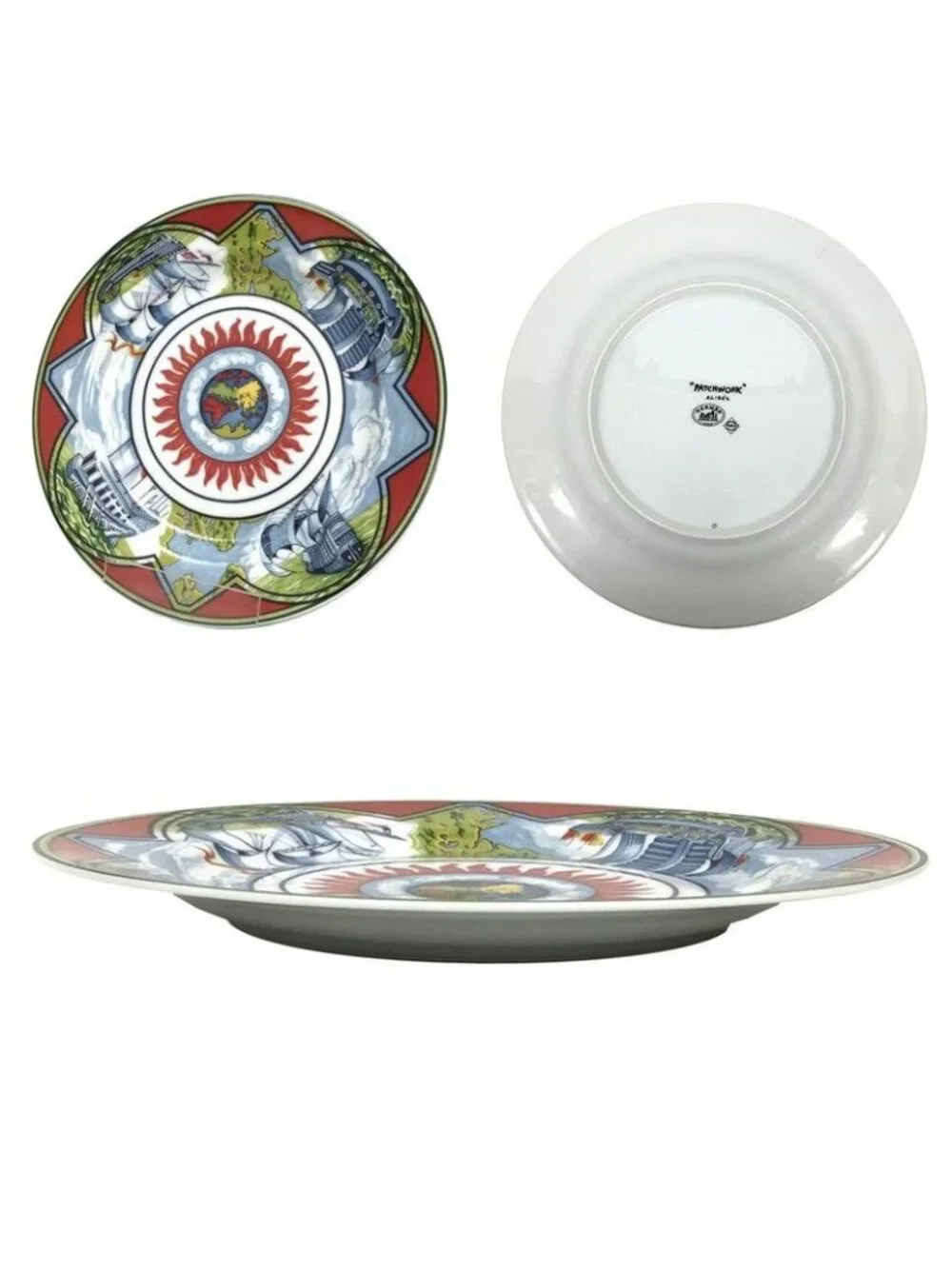 Hermes Patchwork Trade Wind 21 Plate Single Item Aq7352